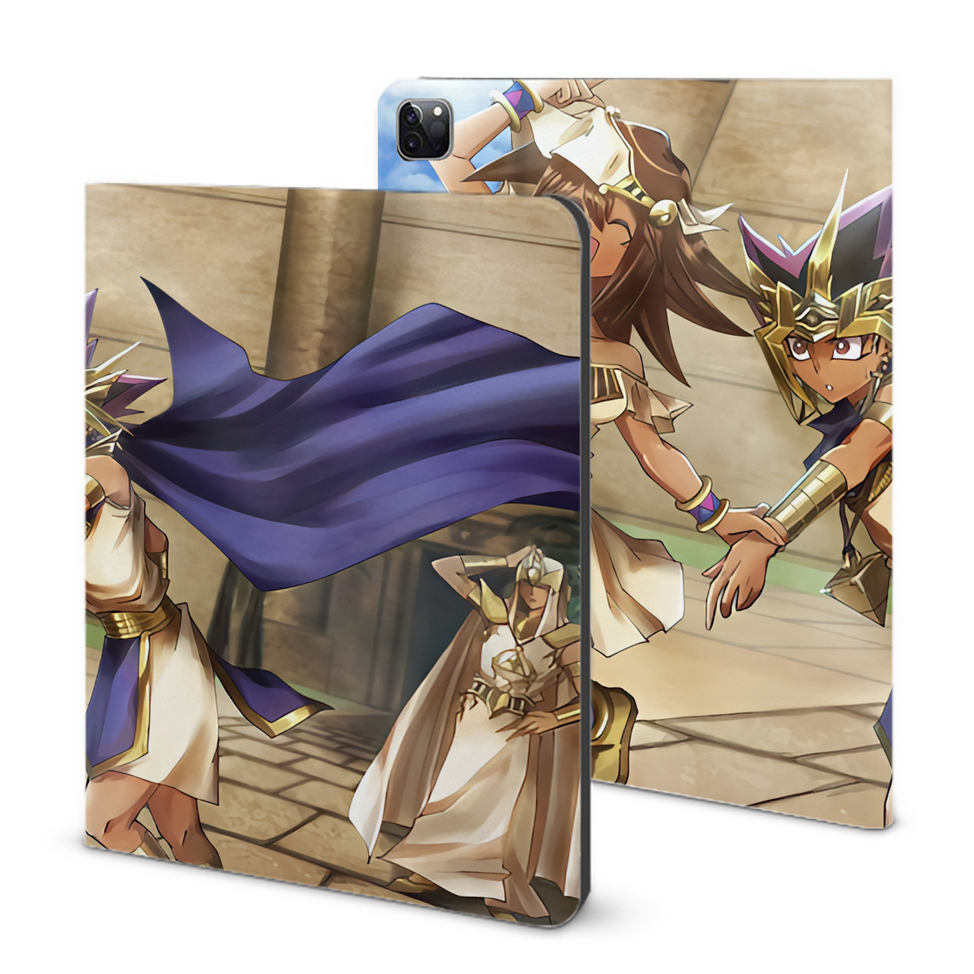 （画像用） 遊☆戯☆王 Yu-Gi-Oh! IPad ケース ブック型 PUレザー TPU 耐衝撃 軽量 薄型 ペン収納なし 全面保護 IPad 各モデル対応